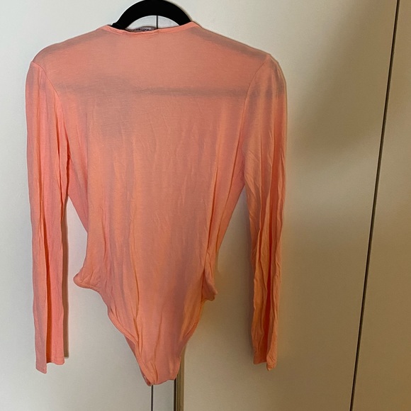 Missguided Long Sleeve Wrap Over Plunge Bodysuit - Picture 5 of 5